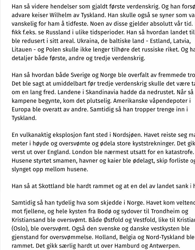 Lebesbynannen - utdrag av profeti